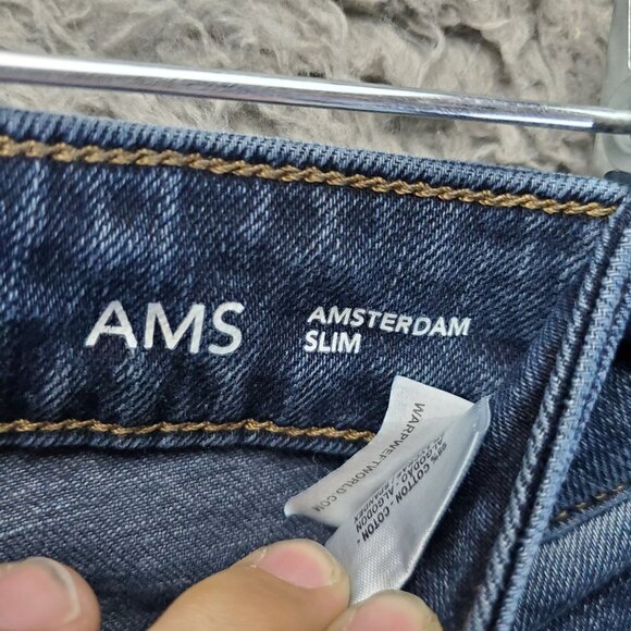 Warp + Weft Jeans Mens 31X30 Blue AMS Amsterdam Slim Stretch Denim - Picture 4 of 13